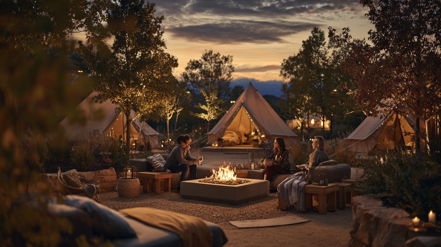 Photograph of a rustic cabin porch overlooking trees, suggesting weekend escapes and loyalty points redemption options.