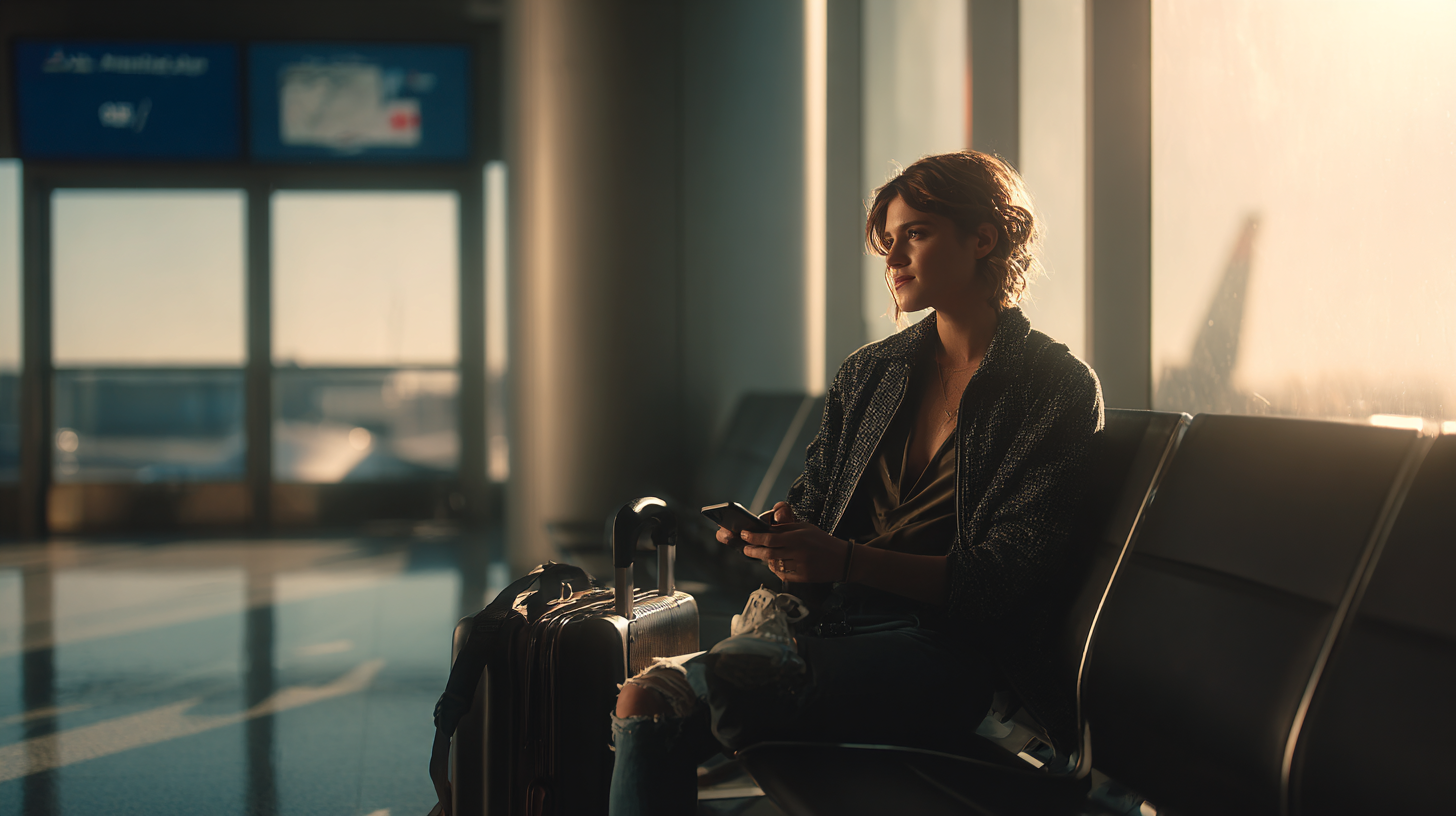 Passengers on an airplane seatback screen watching curated YouTube videos during an in-flight Wi‑Fi session.